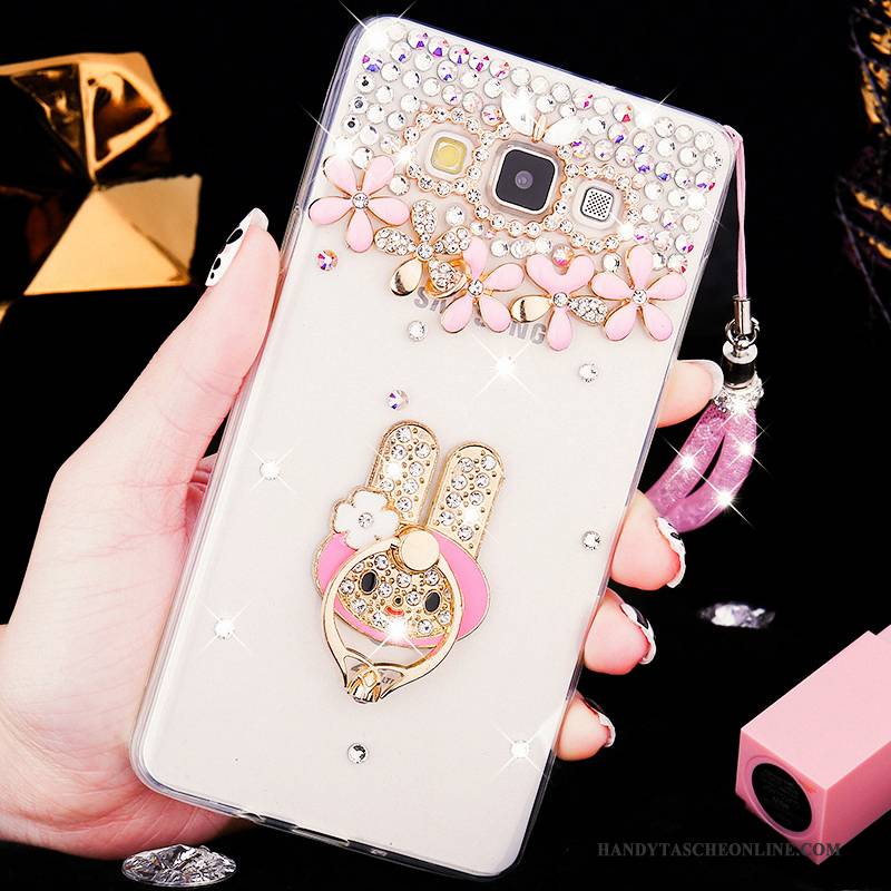 Hülle Samsung Galaxy A8 Weiche Nubuck Schwer, Case Samsung Galaxy A8 Strass Handyhüllen Transparent