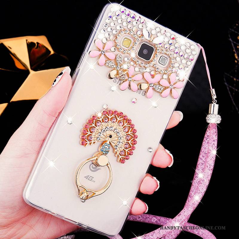 Hülle Samsung Galaxy A8 Weiche Nubuck Schwer, Case Samsung Galaxy A8 Strass Handyhüllen Transparent