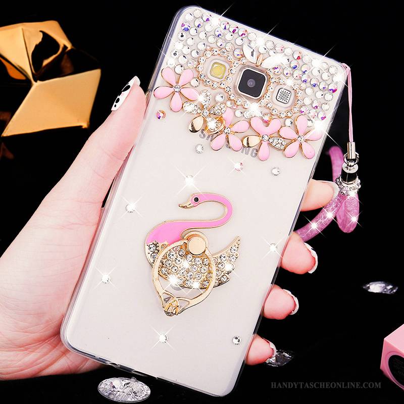 Hülle Samsung Galaxy A8 Weiche Nubuck Schwer, Case Samsung Galaxy A8 Strass Handyhüllen Transparent