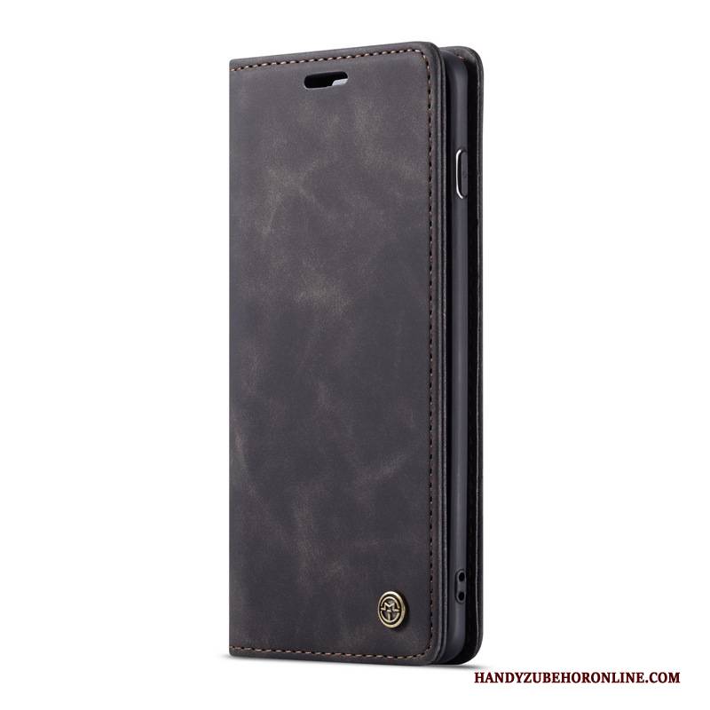 Hülle Samsung Galaxy A80 Leder Weinrot Handyhüllen, Case Samsung Galaxy A80 Lederhülle