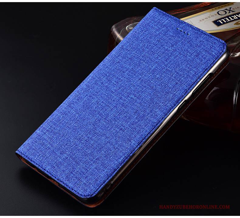 Hülle Samsung Galaxy A80 Lederhülle Blau Anti-sturz, Case Samsung Galaxy A80 Weiche Baumwolle Und Leinen Neu