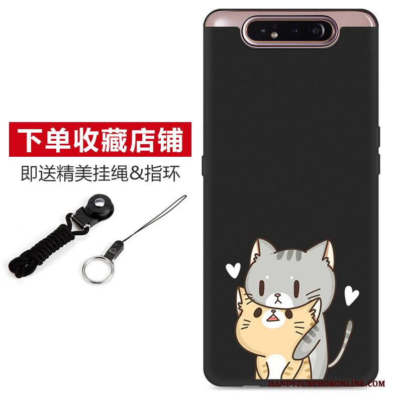 Hülle Samsung Galaxy A80 Silikon Schwarz Nubuck, Case Samsung Galaxy A80 Schutz Nette Handyhüllen