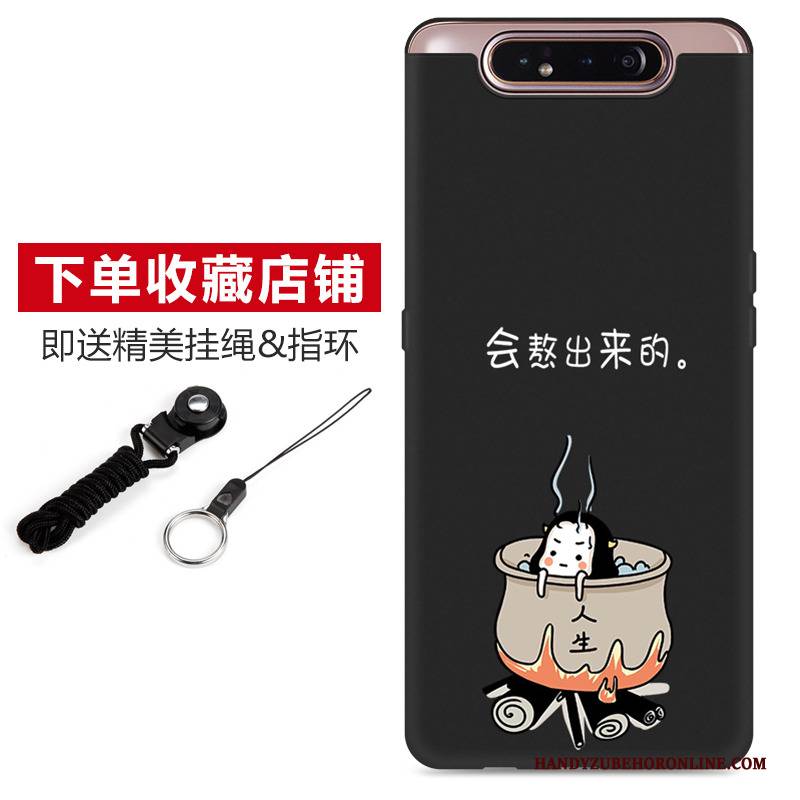 Hülle Samsung Galaxy A80 Silikon Schwarz Nubuck, Case Samsung Galaxy A80 Schutz Nette Handyhüllen