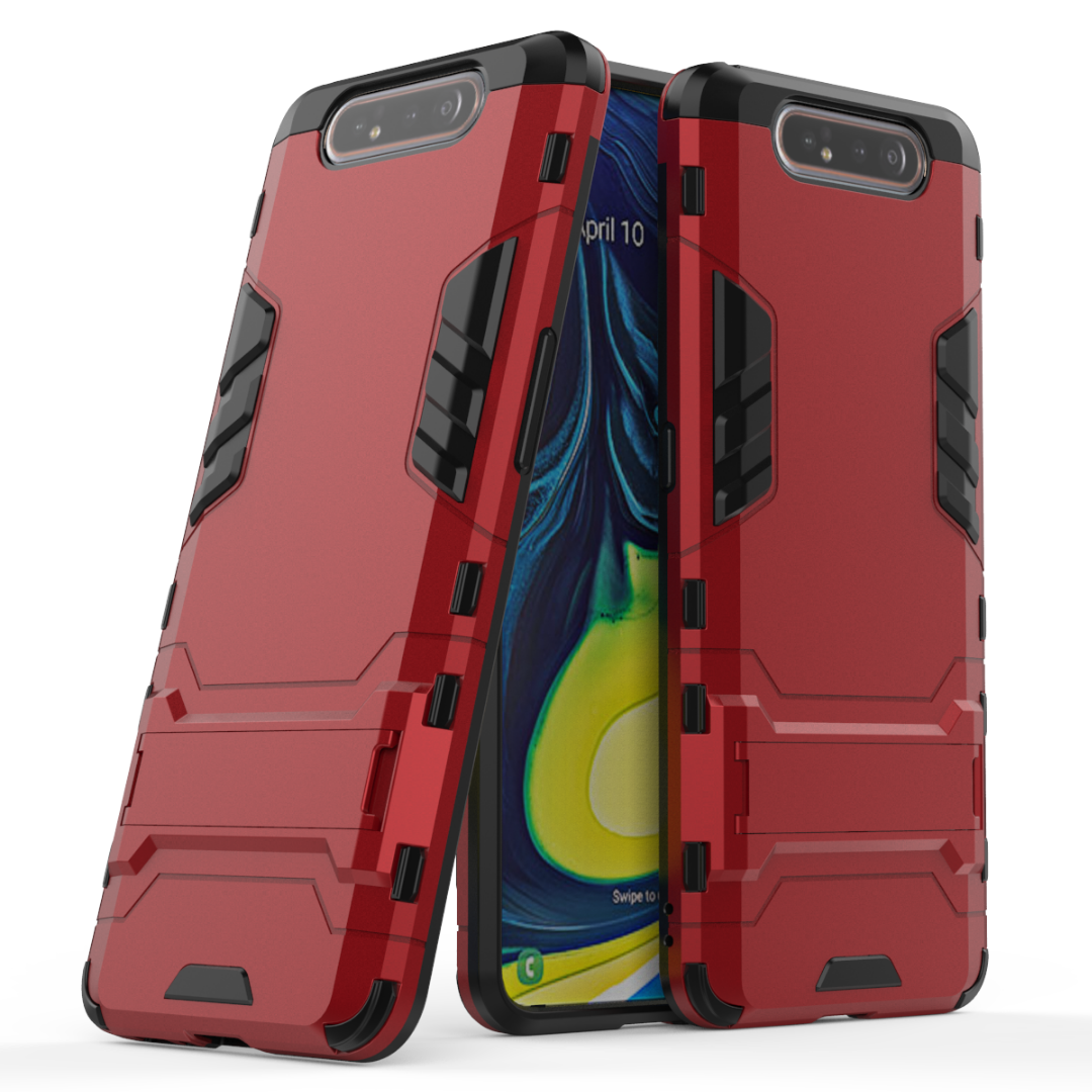 Hülle Samsung Galaxy A80 Taschen Persönlichkeit Rot, Case Samsung Galaxy A80 Schutz Handyhüllen Schwer