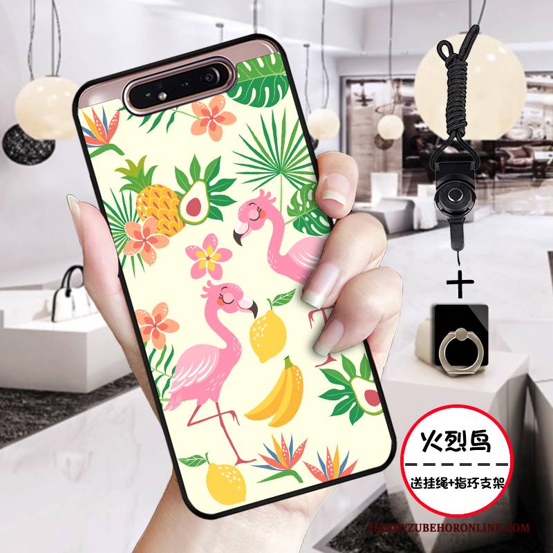 Hülle Samsung Galaxy A80 Taschen Stern Herz, Case Samsung Galaxy A80 Schutz Persönlichkeit Weiß