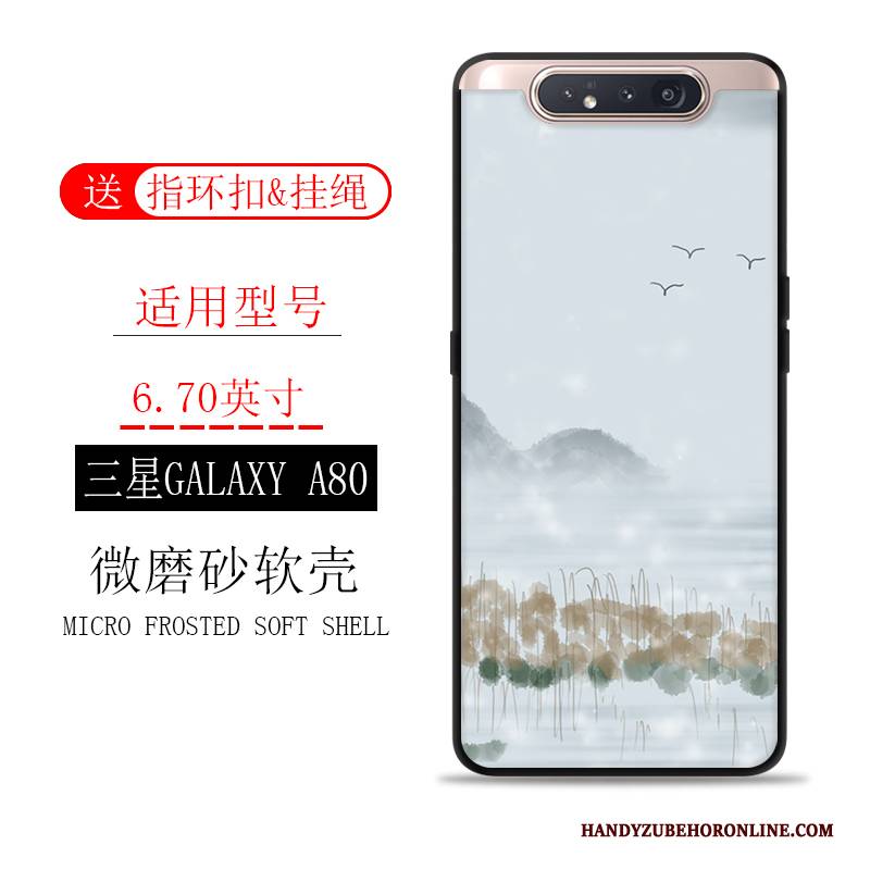 Hülle Samsung Galaxy A80 Taschen Tinte Khaki, Case Samsung Galaxy A80 Weiche Trend Landschaft