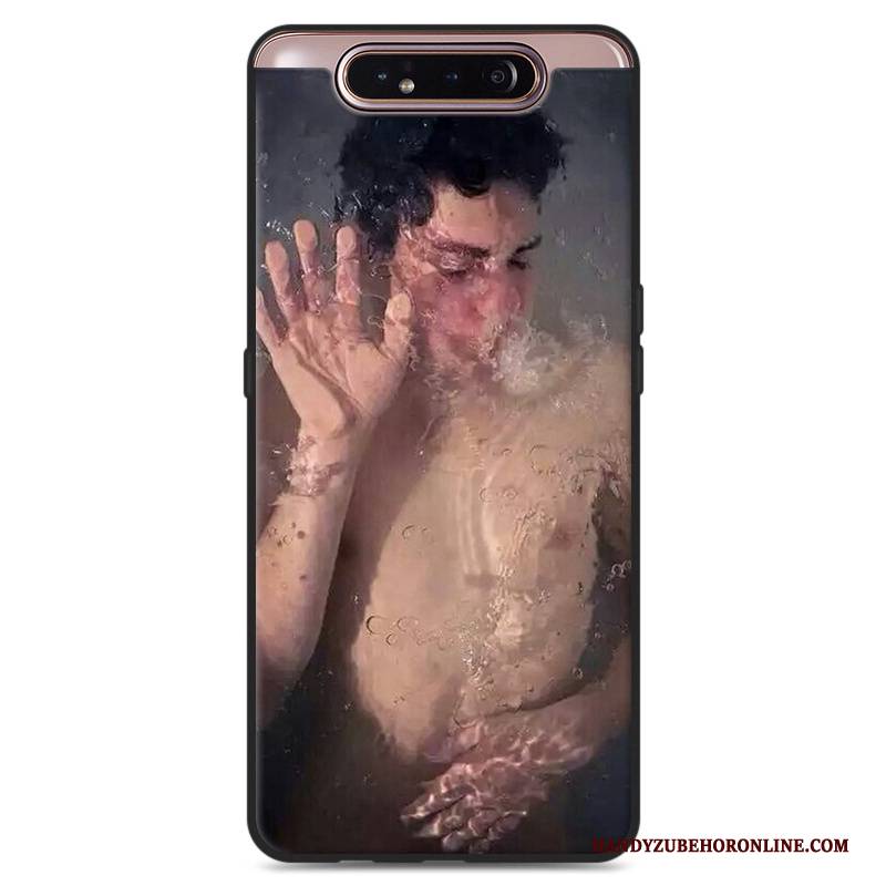 Hülle Samsung Galaxy A80 Weiche Grau Liebhaber, Case Samsung Galaxy A80 Silikon Handyhüllen Persönlichkeit