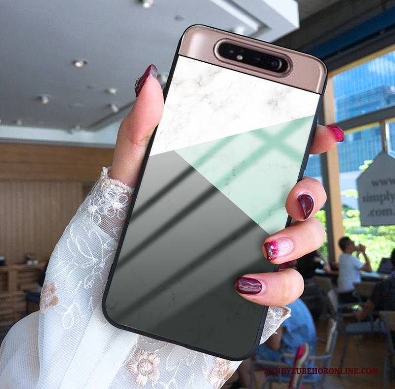 Hülle Samsung Galaxy A80 Weiche Grün Licht, Case Samsung Galaxy A80 Silikon Wind Glas