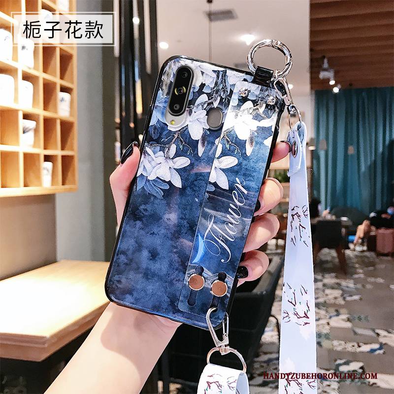 Hülle Samsung Galaxy A8s Kreativ Trend Hängender Hals, Case Samsung Galaxy A8s Weiche Blau Anti-sturz