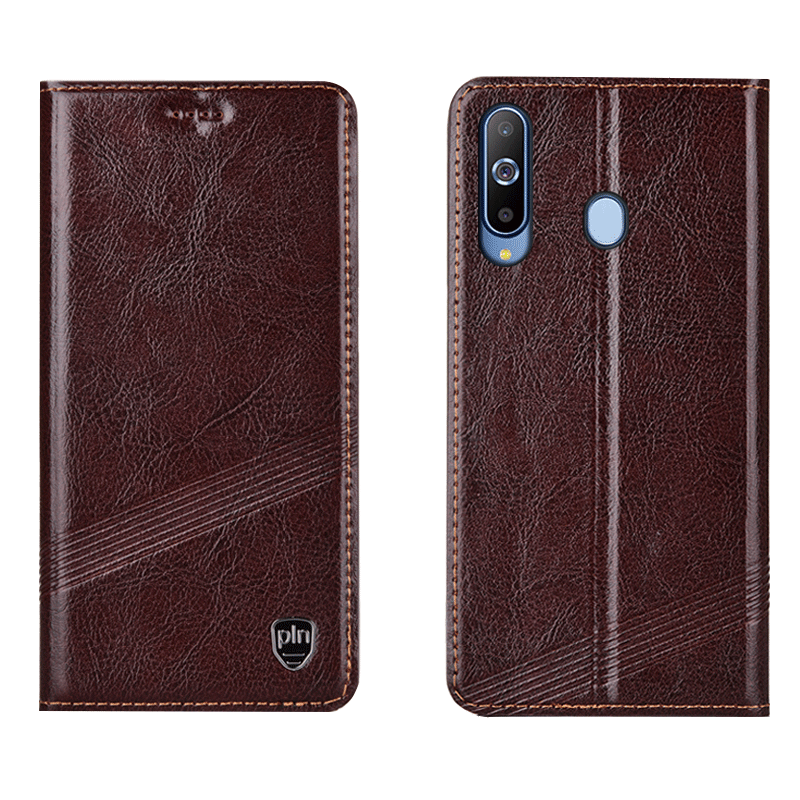 Hülle Samsung Galaxy A8s Leder Rot Handyhüllen, Case Samsung Galaxy A8s Taschen Anti-sturz