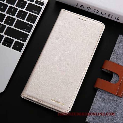 Hülle Samsung Galaxy A8s Schutz Anti-sturz Handyhüllen, Case Samsung Galaxy A8s Lederhülle Gold