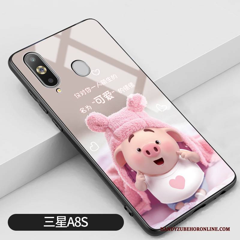 Hülle Samsung Galaxy A8s Schutz Netto Rot Niedliche, Case Samsung Galaxy A8s Karikatur Anti-sturz Grau