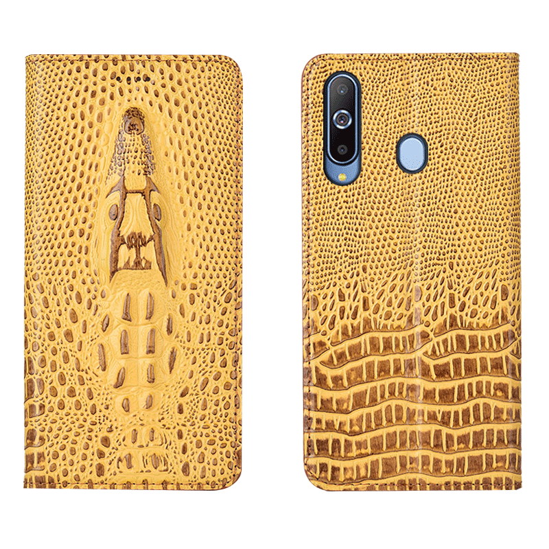 Hülle Samsung Galaxy A8s Taschen Anti-sturz Handyhüllen, Case Samsung Galaxy A8s Lederhülle Gelb