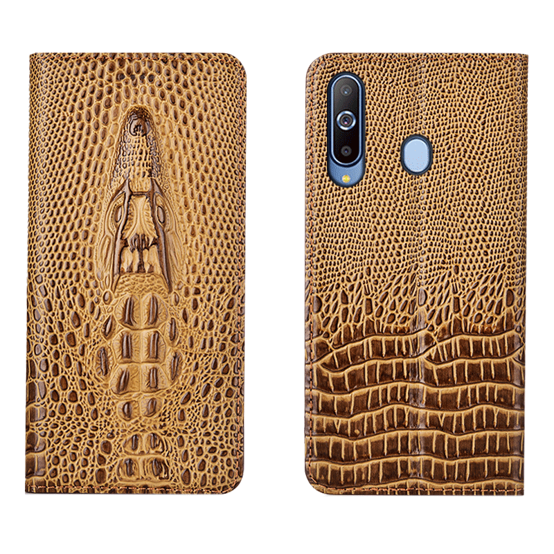 Hülle Samsung Galaxy A8s Taschen Anti-sturz Handyhüllen, Case Samsung Galaxy A8s Lederhülle Gelb