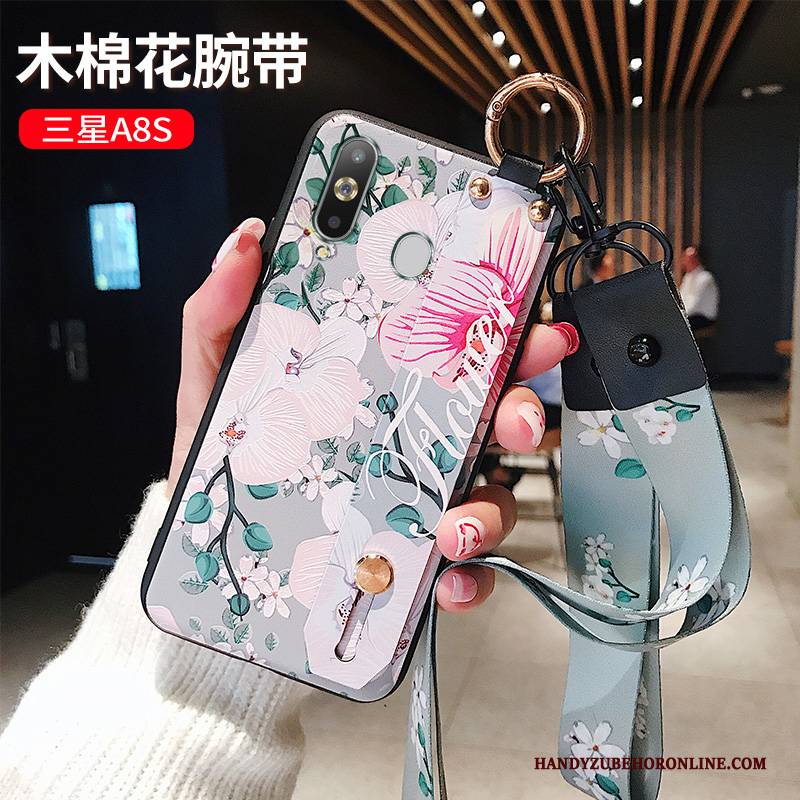 Hülle Samsung Galaxy A8s Weiche Frisch Lila, Case Samsung Galaxy A8s Silikon Handyhüllen Blumen