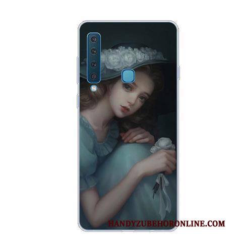 Hülle Samsung Galaxy A9 2018 Kreativ Handyhüllen Anti-sturz, Case Samsung Galaxy A9 2018 Weiche Kunst Blau