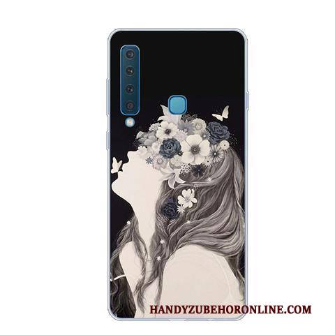 Hülle Samsung Galaxy A9 2018 Kreativ Handyhüllen Anti-sturz, Case Samsung Galaxy A9 2018 Weiche Kunst Blau