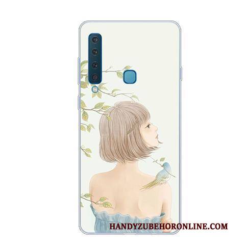 Hülle Samsung Galaxy A9 2018 Kreativ Handyhüllen Anti-sturz, Case Samsung Galaxy A9 2018 Weiche Kunst Blau