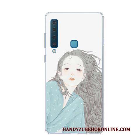 Hülle Samsung Galaxy A9 2018 Kreativ Handyhüllen Anti-sturz, Case Samsung Galaxy A9 2018 Weiche Kunst Blau