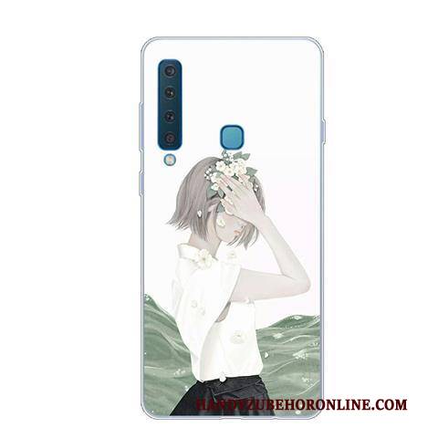 Hülle Samsung Galaxy A9 2018 Kreativ Handyhüllen Anti-sturz, Case Samsung Galaxy A9 2018 Weiche Kunst Blau