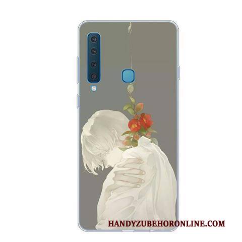 Hülle Samsung Galaxy A9 2018 Kreativ Handyhüllen Anti-sturz, Case Samsung Galaxy A9 2018 Weiche Kunst Blau