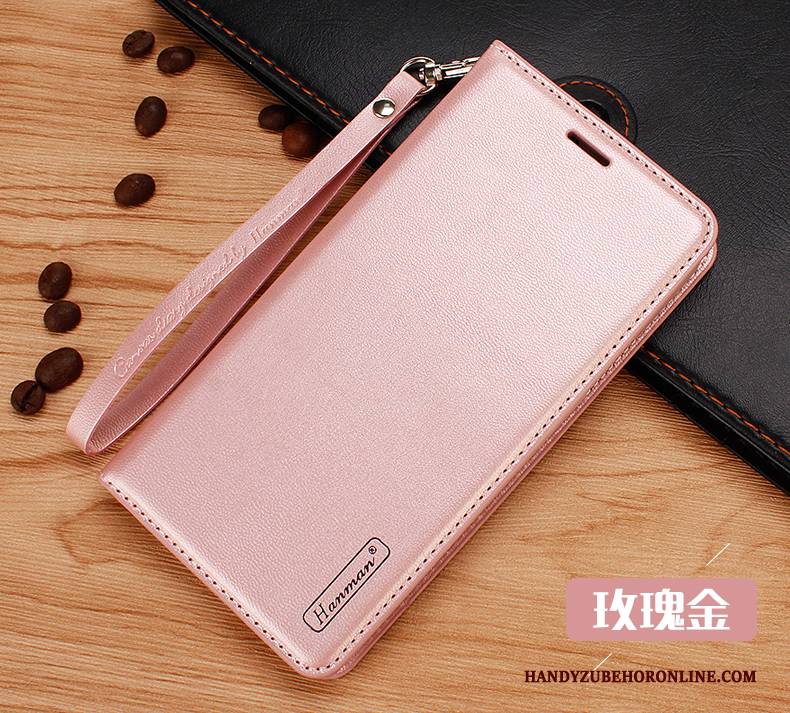 Hülle Samsung Galaxy A9 2018 Lederhülle Rosegold Anti-sturz, Case Samsung Galaxy A9 2018 Leder