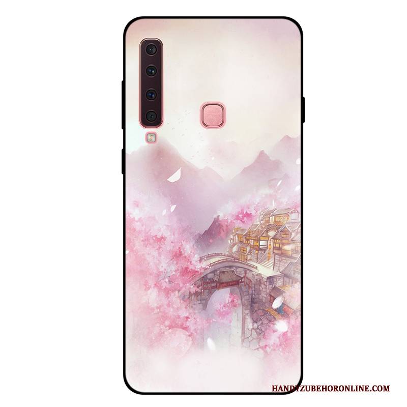 Hülle Samsung Galaxy A9 2018 Taschen Angepasst Handyhüllen, Case Samsung Galaxy A9 2018 Weiche Rosa Anti-sturz