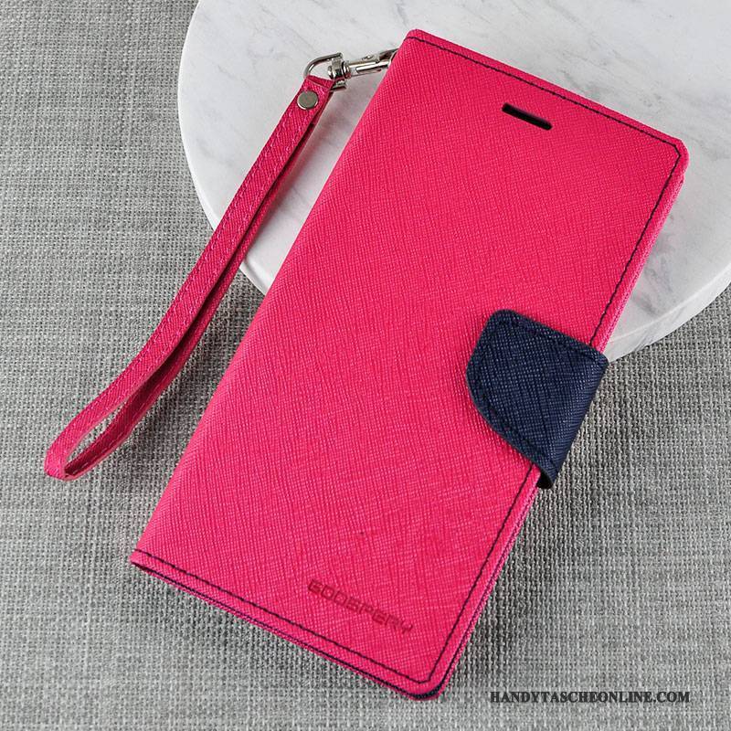 Hülle Samsung Galaxy A9 Folio Rot Handyhüllen, Case Samsung Galaxy A9 Lederhülle Hoch