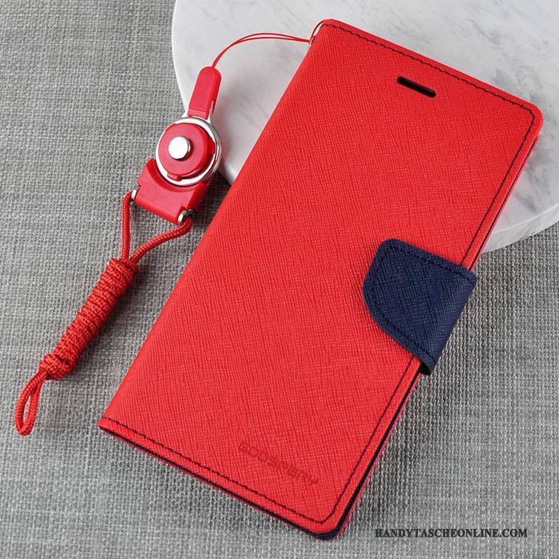 Hülle Samsung Galaxy A9 Folio Rot Handyhüllen, Case Samsung Galaxy A9 Lederhülle Hoch