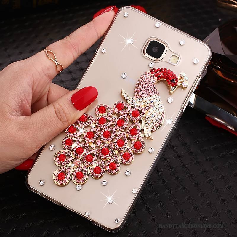 Hülle Samsung Galaxy A9 Schutz Lila Handyhüllen, Case Samsung Galaxy A9 Strass Transparent