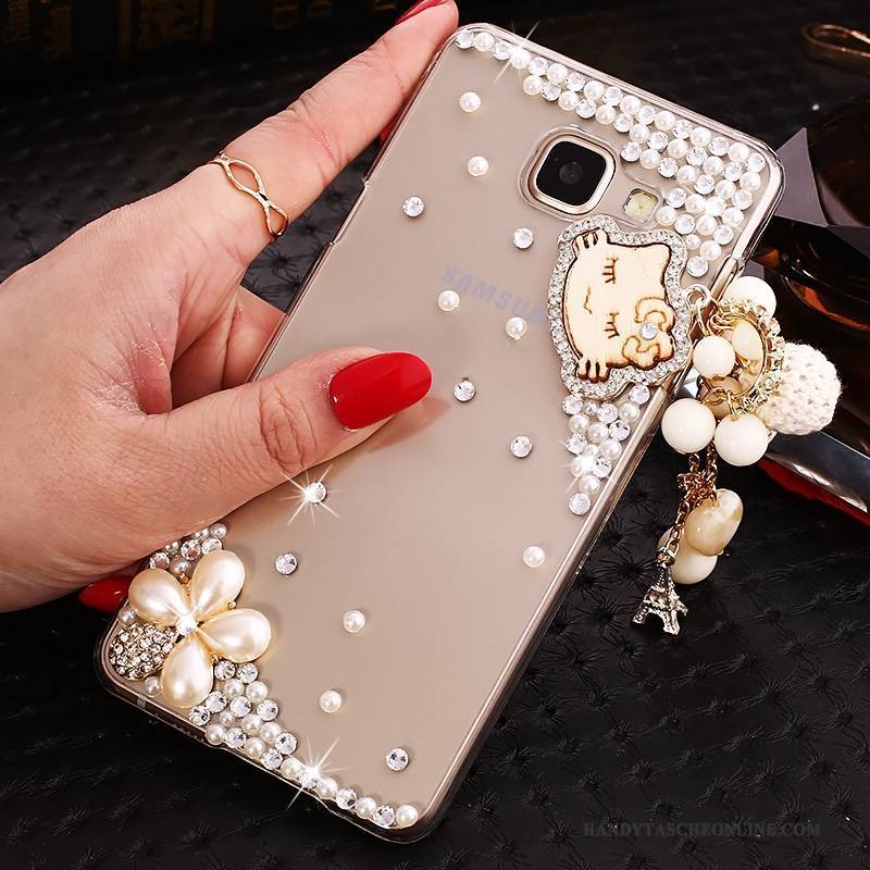 Hülle Samsung Galaxy A9 Schutz Lila Handyhüllen, Case Samsung Galaxy A9 Strass Transparent