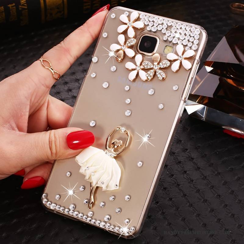 Hülle Samsung Galaxy A9 Schutz Lila Handyhüllen, Case Samsung Galaxy A9 Strass Transparent