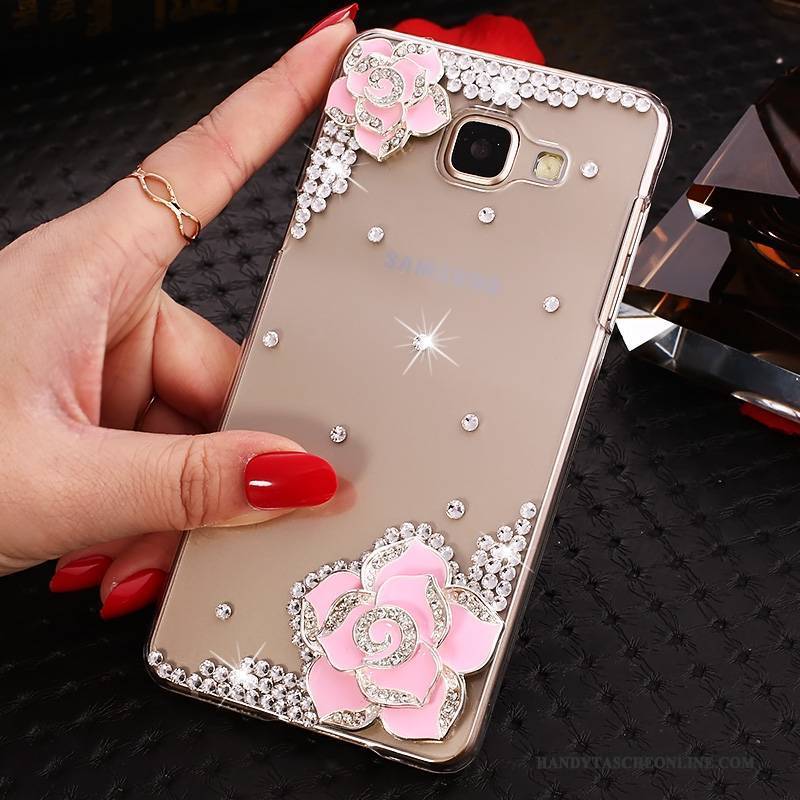 Hülle Samsung Galaxy A9 Schutz Lila Handyhüllen, Case Samsung Galaxy A9 Strass Transparent