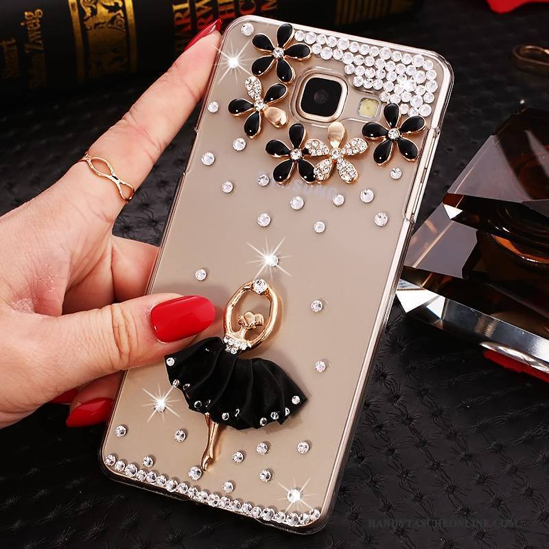 Hülle Samsung Galaxy A9 Schutz Lila Handyhüllen, Case Samsung Galaxy A9 Strass Transparent