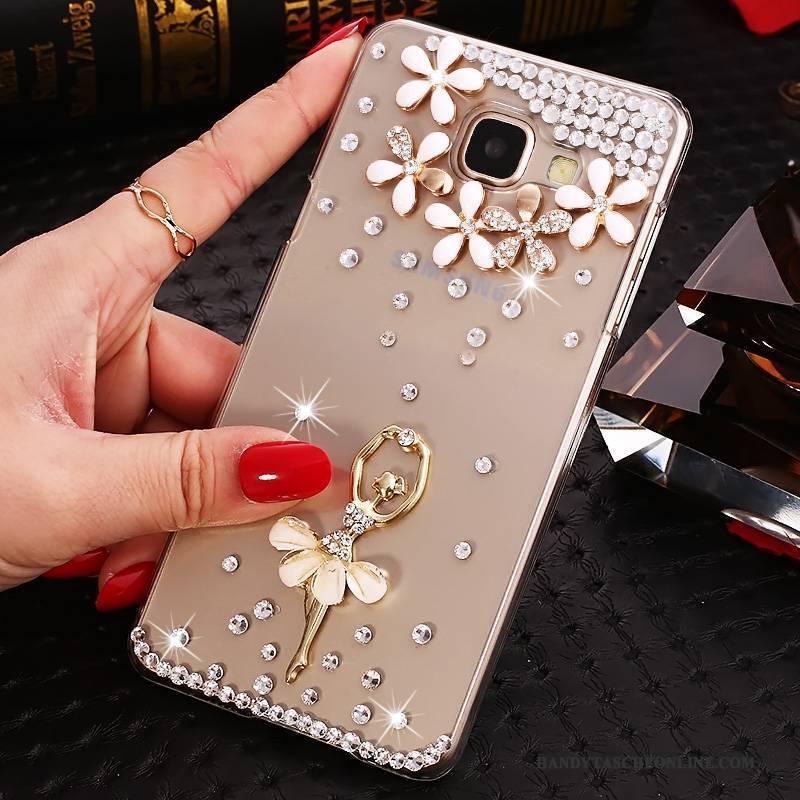 Hülle Samsung Galaxy A9 Schutz Lila Handyhüllen, Case Samsung Galaxy A9 Strass Transparent