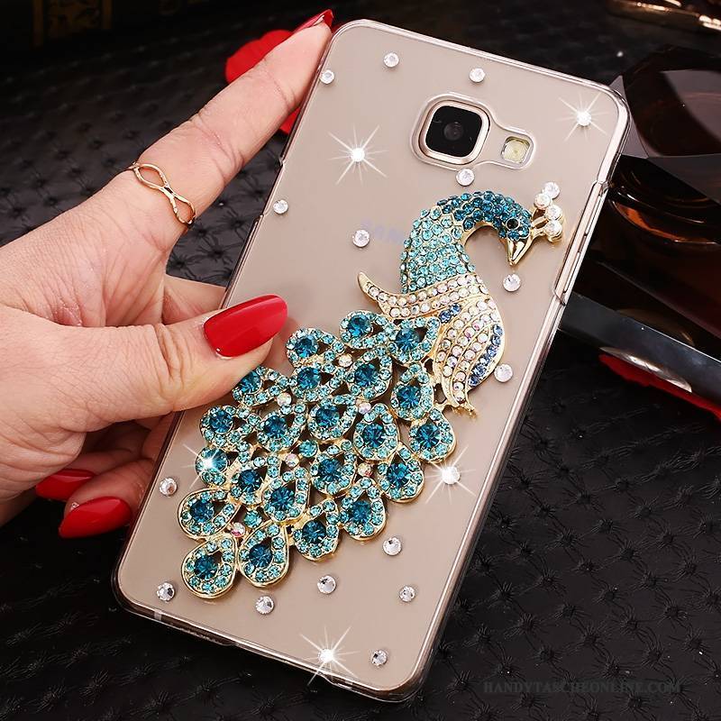 Hülle Samsung Galaxy A9 Schutz Lila Handyhüllen, Case Samsung Galaxy A9 Strass Transparent