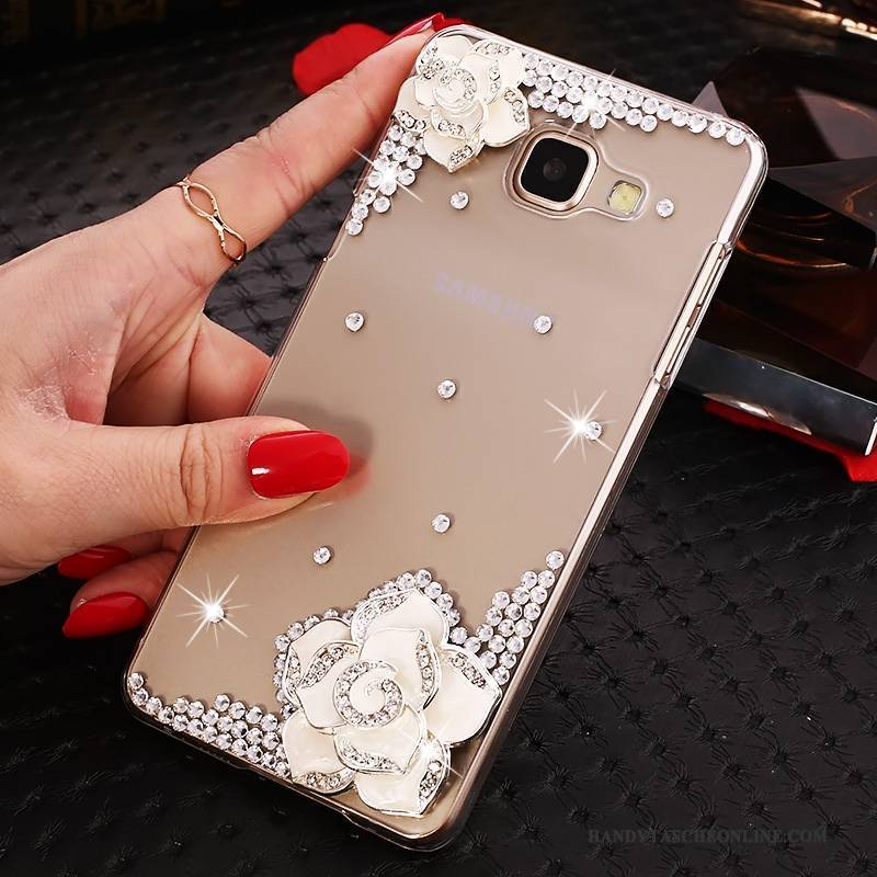 Hülle Samsung Galaxy A9 Schutz Lila Handyhüllen, Case Samsung Galaxy A9 Strass Transparent