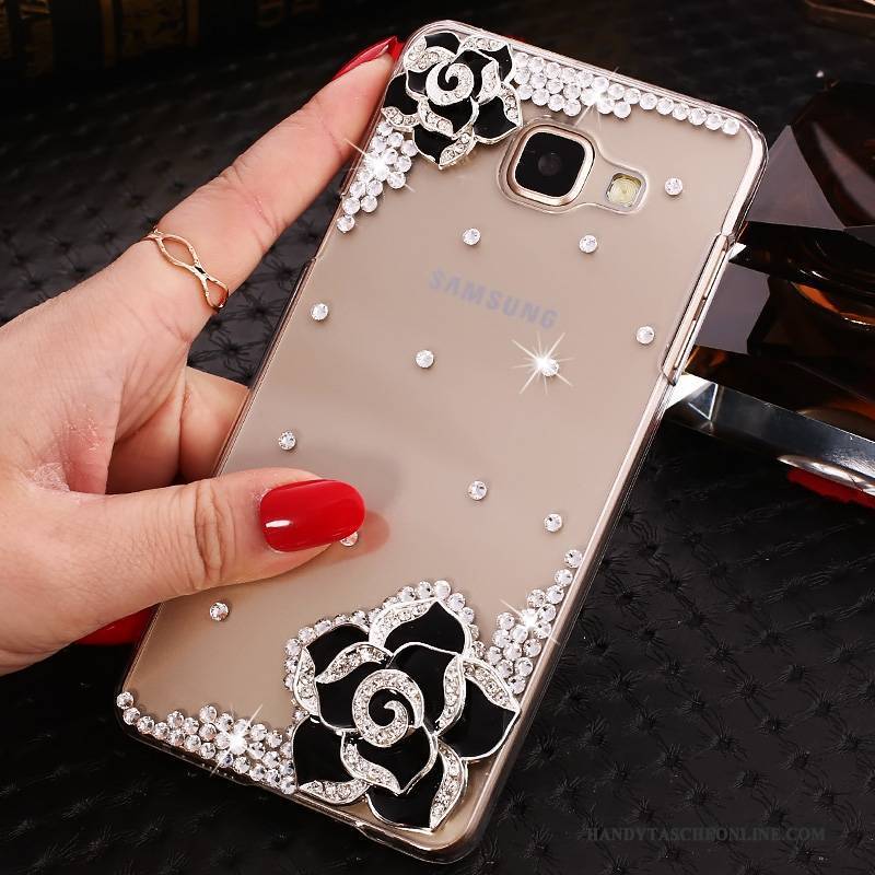 Hülle Samsung Galaxy A9 Schutz Lila Handyhüllen, Case Samsung Galaxy A9 Strass Transparent