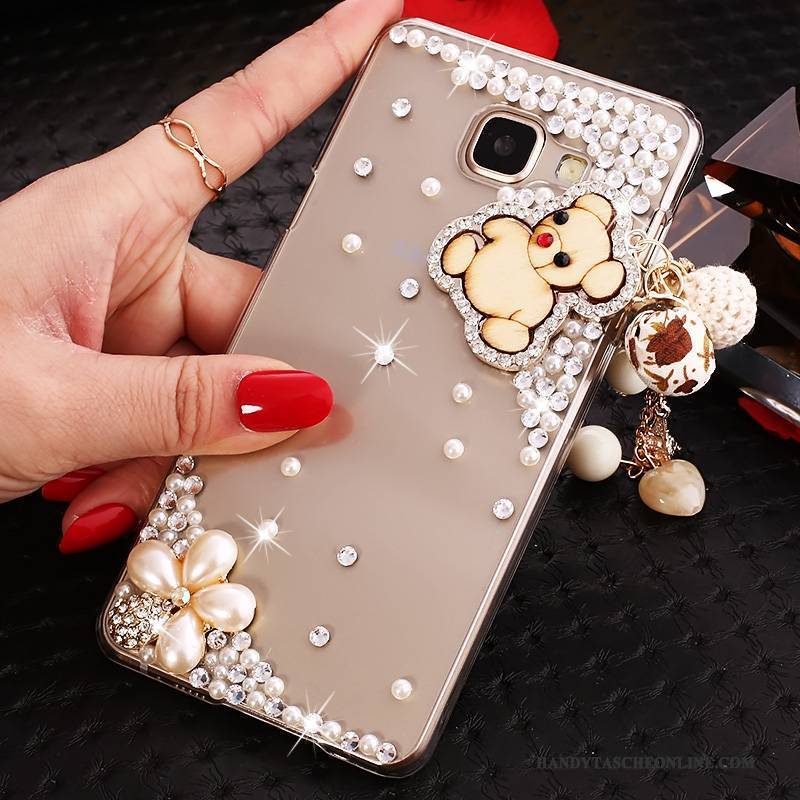 Hülle Samsung Galaxy A9 Schutz Lila Handyhüllen, Case Samsung Galaxy A9 Strass Transparent