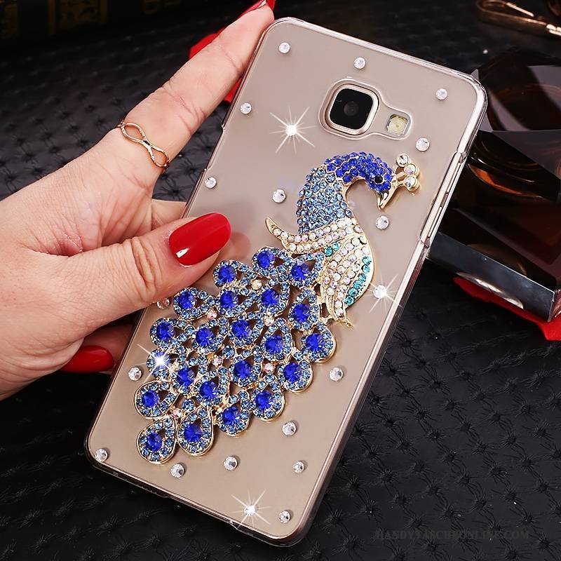 Hülle Samsung Galaxy A9 Schutz Lila Handyhüllen, Case Samsung Galaxy A9 Strass Transparent