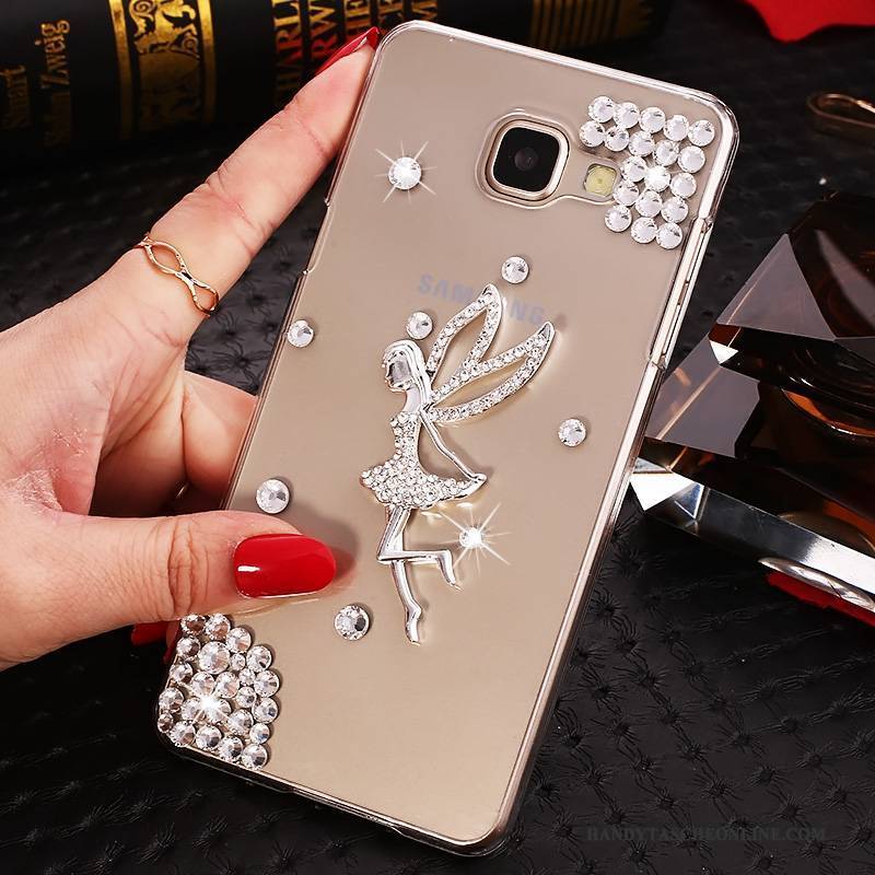 Hülle Samsung Galaxy A9 Schutz Lila Handyhüllen, Case Samsung Galaxy A9 Strass Transparent