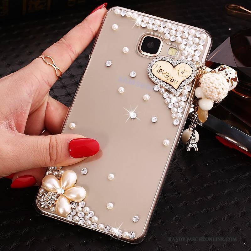 Hülle Samsung Galaxy A9 Schutz Lila Handyhüllen, Case Samsung Galaxy A9 Strass Transparent