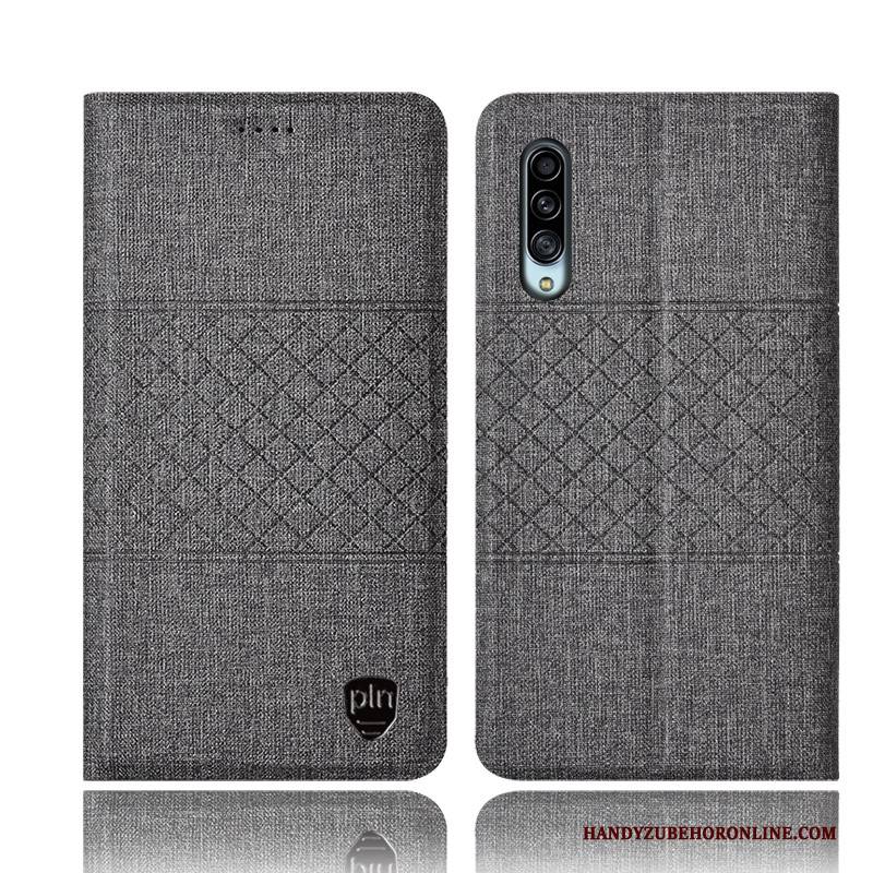 Hülle Samsung Galaxy A90 5g Folio Baumwolle Und Leinen Kariert, Case Samsung Galaxy A90 5g Taschen Anti-sturz Handyhüllen