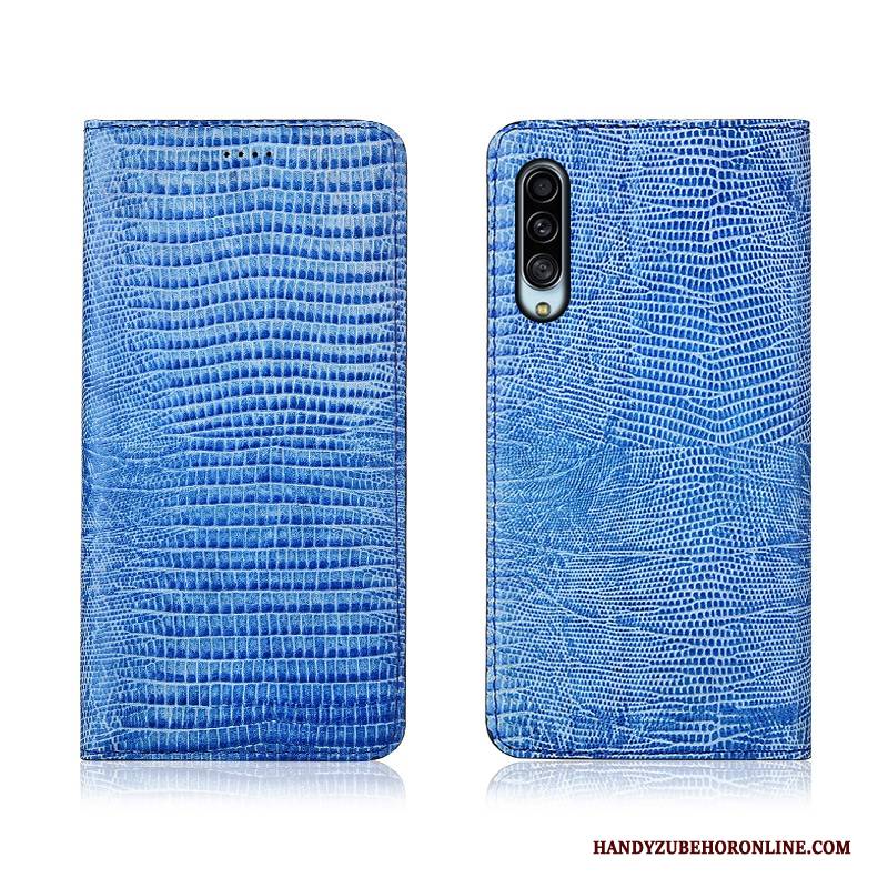 Hülle Samsung Galaxy A90 5g Leder Anti-sturz Handyhüllen, Case Samsung Galaxy A90 5g Folio Neu Blau