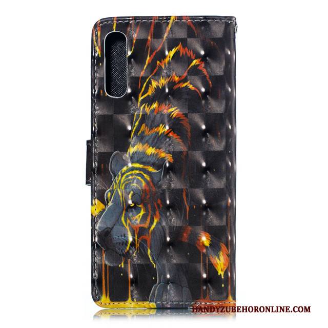 Hülle Samsung Galaxy A90 5g Lederhülle Anti-sturz Nette, Case Samsung Galaxy A90 5g Folio Schwarz