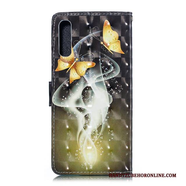 Hülle Samsung Galaxy A90 5g Lederhülle Anti-sturz Nette, Case Samsung Galaxy A90 5g Folio Schwarz