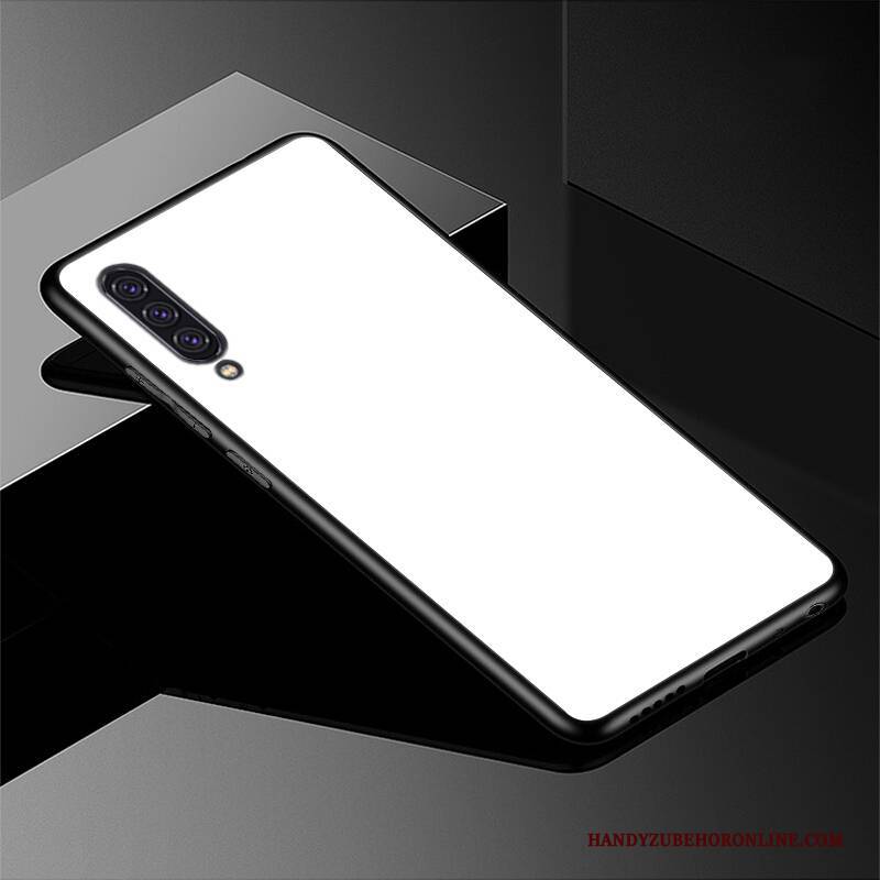 Hülle Samsung Galaxy A90 5g Luxus Glas Weiß, Case Samsung Galaxy A90 5g Schutz Handyhüllen Einfarbig