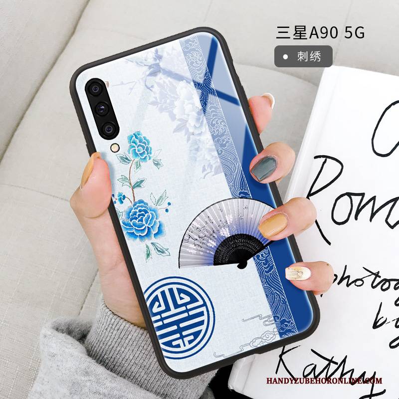 Hülle Samsung Galaxy A90 5g Schutz Frisch Mini, Case Samsung Galaxy A90 5g Weiche Chinesische Art Glas