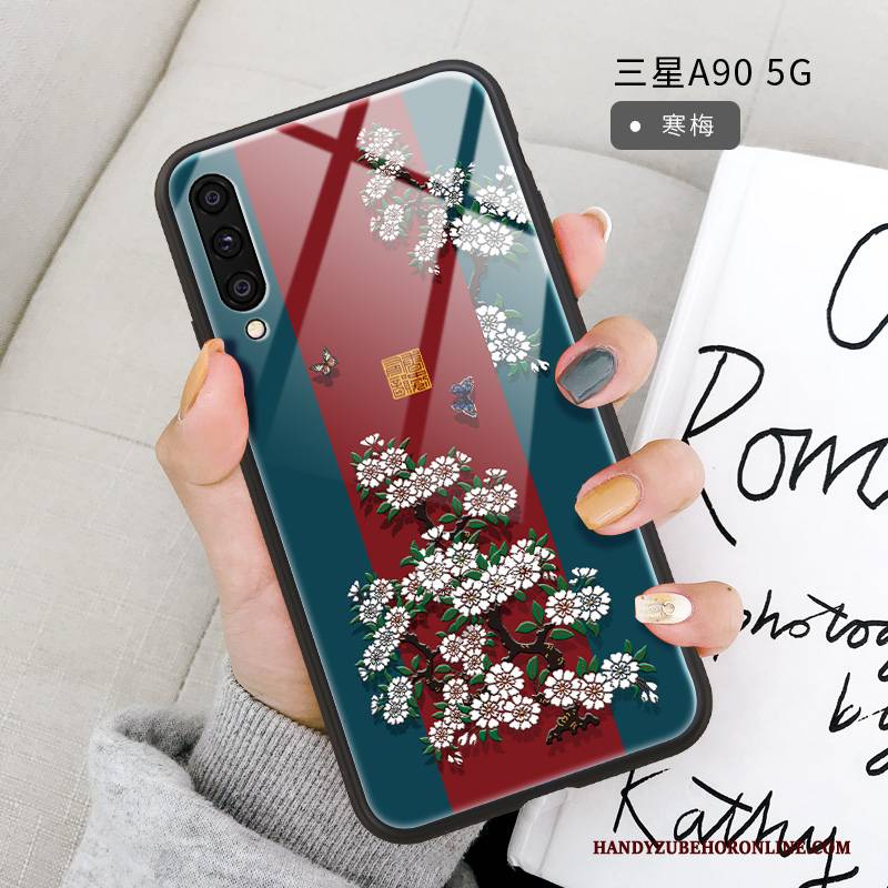 Hülle Samsung Galaxy A90 5g Schutz Frisch Mini, Case Samsung Galaxy A90 5g Weiche Chinesische Art Glas