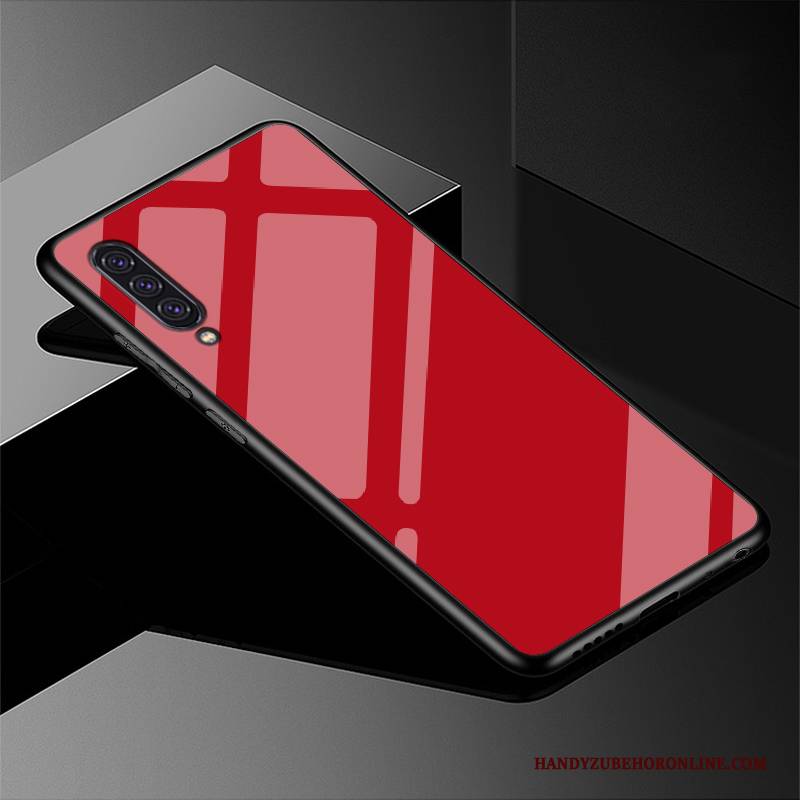 Hülle Samsung Galaxy A90 5g Schutz Glas Rot, Case Samsung Galaxy A90 5g Mode Einfarbig Handyhüllen